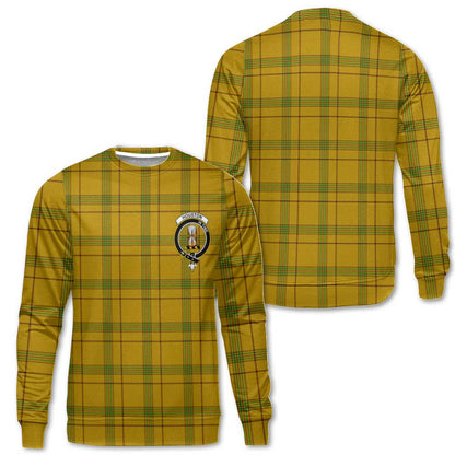 Clan Houston Tartan Men Sweatshirt Crest And Plaid Basic Style