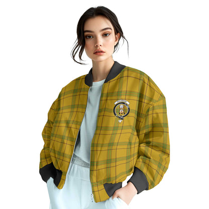 Clan Houston Tartan Women Bomber Jacket Crest And Plaid Basic Style