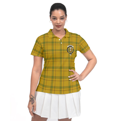 Clan Houston Tartan Women Polo Shirt Crest And Plaid Basic Style