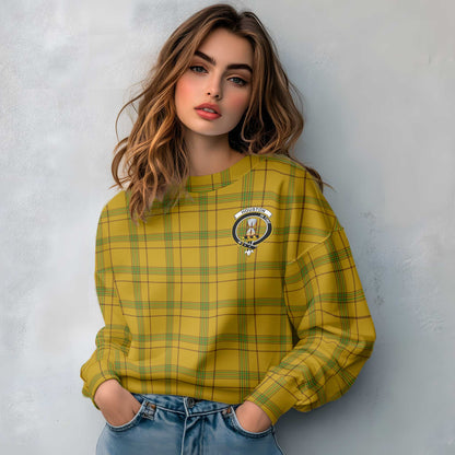 Clan Houston Tartan Women Sweatshirt Crest And Plaid Basic Style