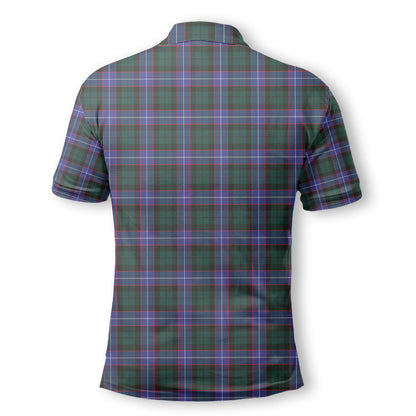 Clan Hunter Tartan Men Polo Shirt Crest And Plaid Basic Style