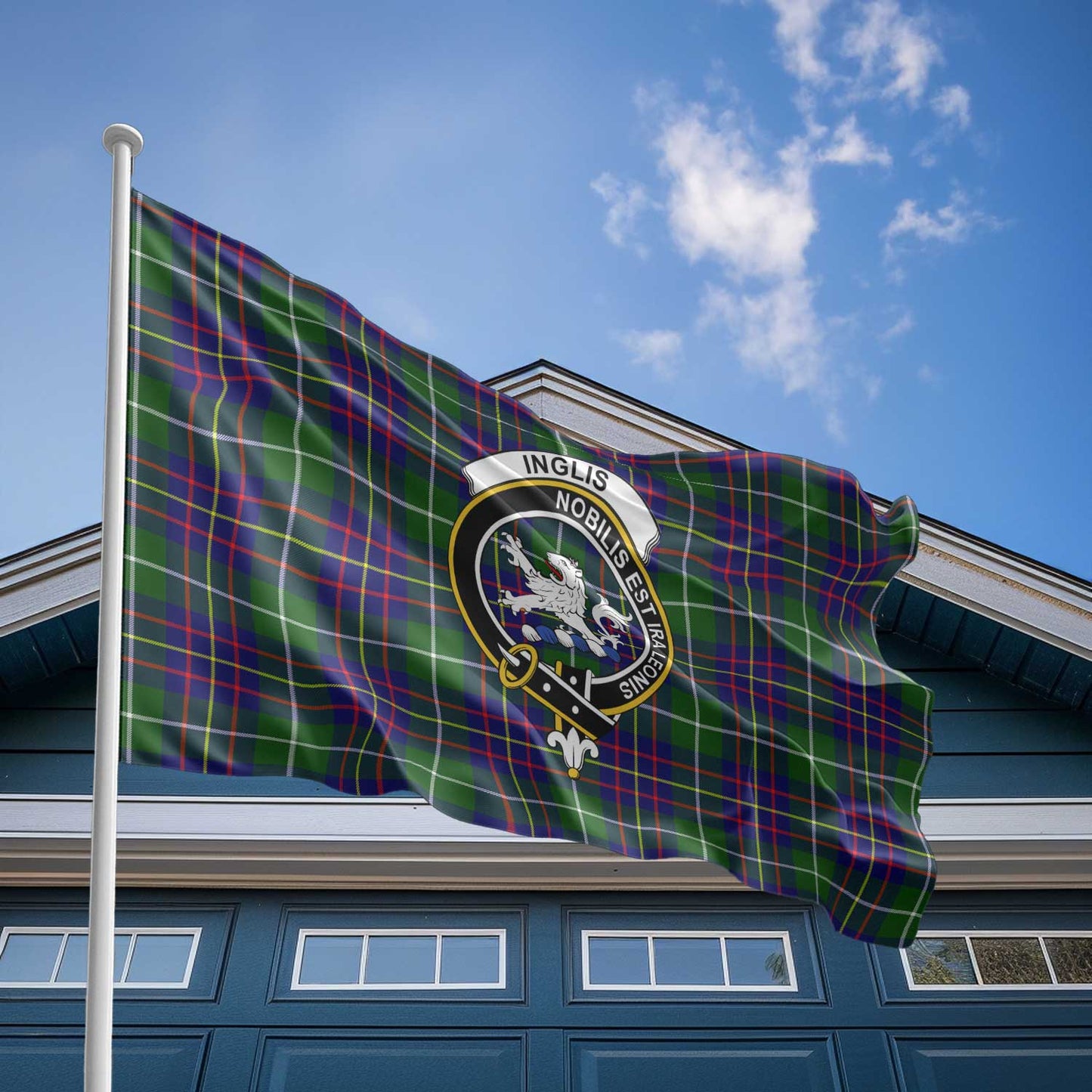 Clan Inglis Tartan Flag 1 Crest And Plaid Basic Style Tartan House Flag Crest And Plaid Basic Style