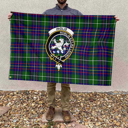 Clan Inglis Tartan Flag Crest And Plaid Basic Style