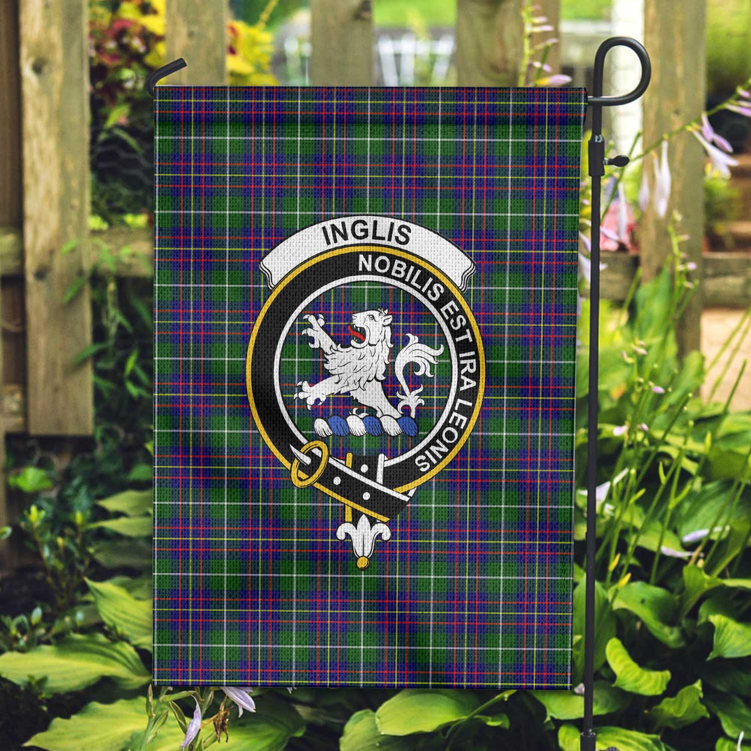 Clan Inglis Tartan Garden Flag Crest And Plaid Basic Style