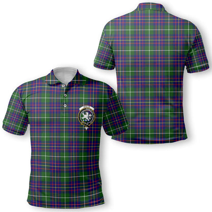 Clan Inglis Tartan Golf Men Polo Shirt Crest And Plaid Basic Style