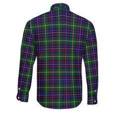 Clan Inglis Tartan Long Sleeve Button Shirt Crest And Plaid Basic Style