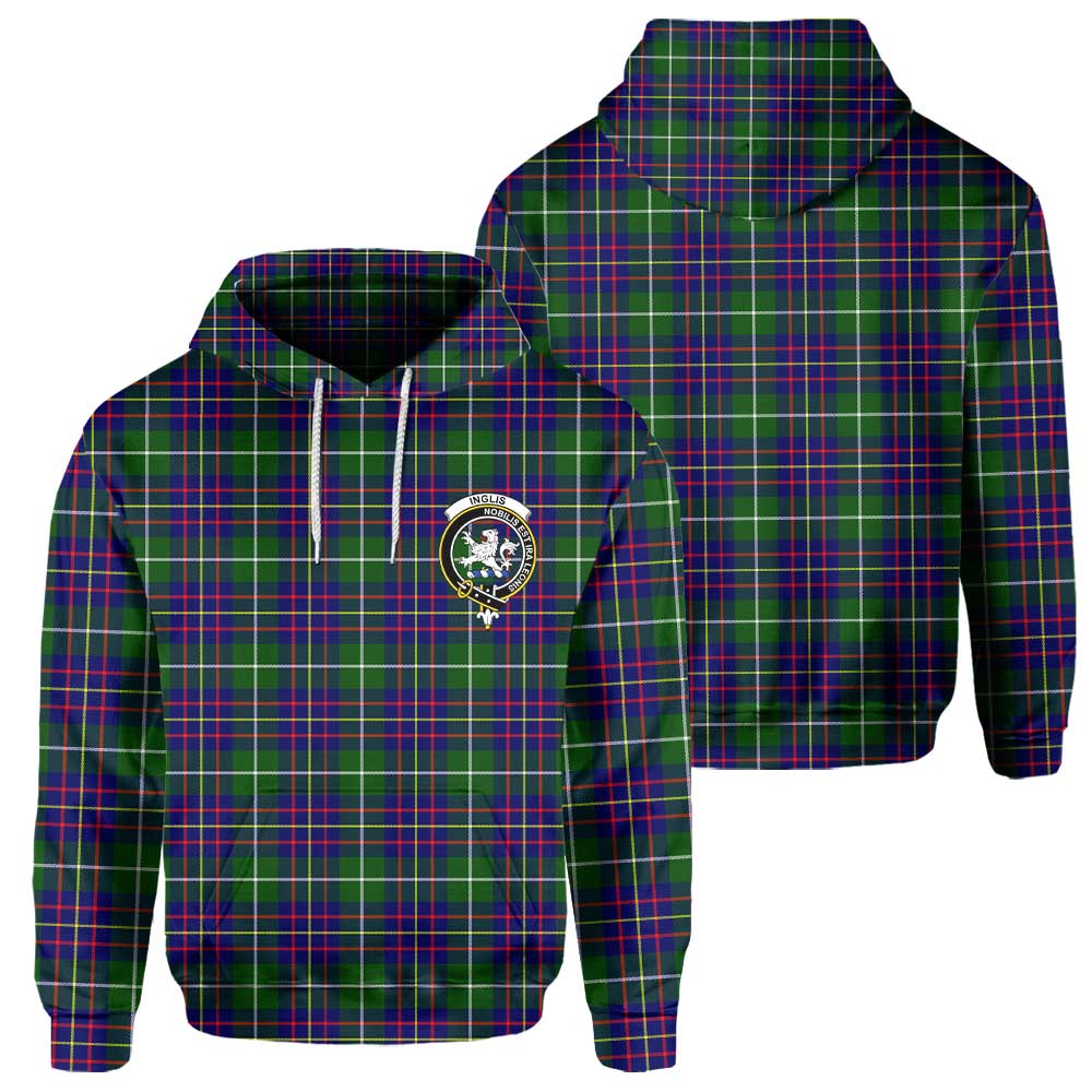 Clan Inglis Tartan Women Hoodie Crest And Plaid Basic Style