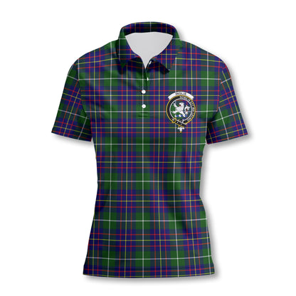 Clan Inglis Tartan Women Polo Shirt Crest And Plaid Basic Style