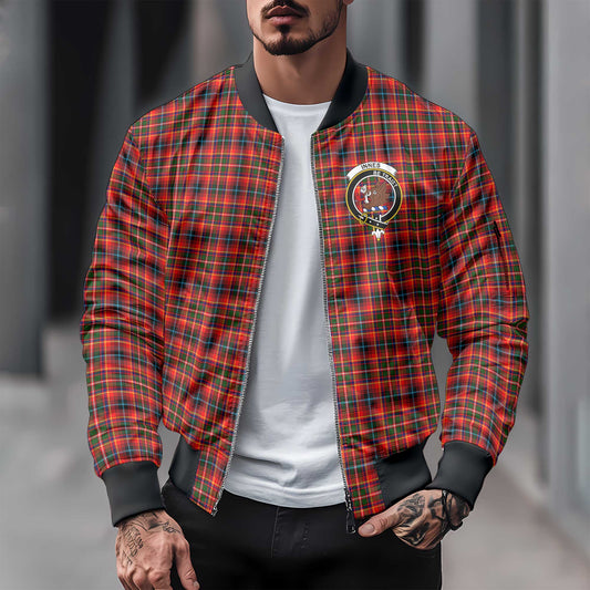 Clan Innes Tartan Men Bomber Jacket Crest And Plaid Basic Style