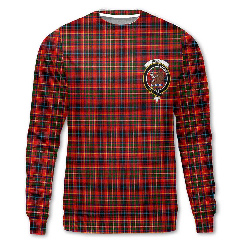 Clan Innes Tartan Men Sweatshirt Crest And Plaid Basic Style