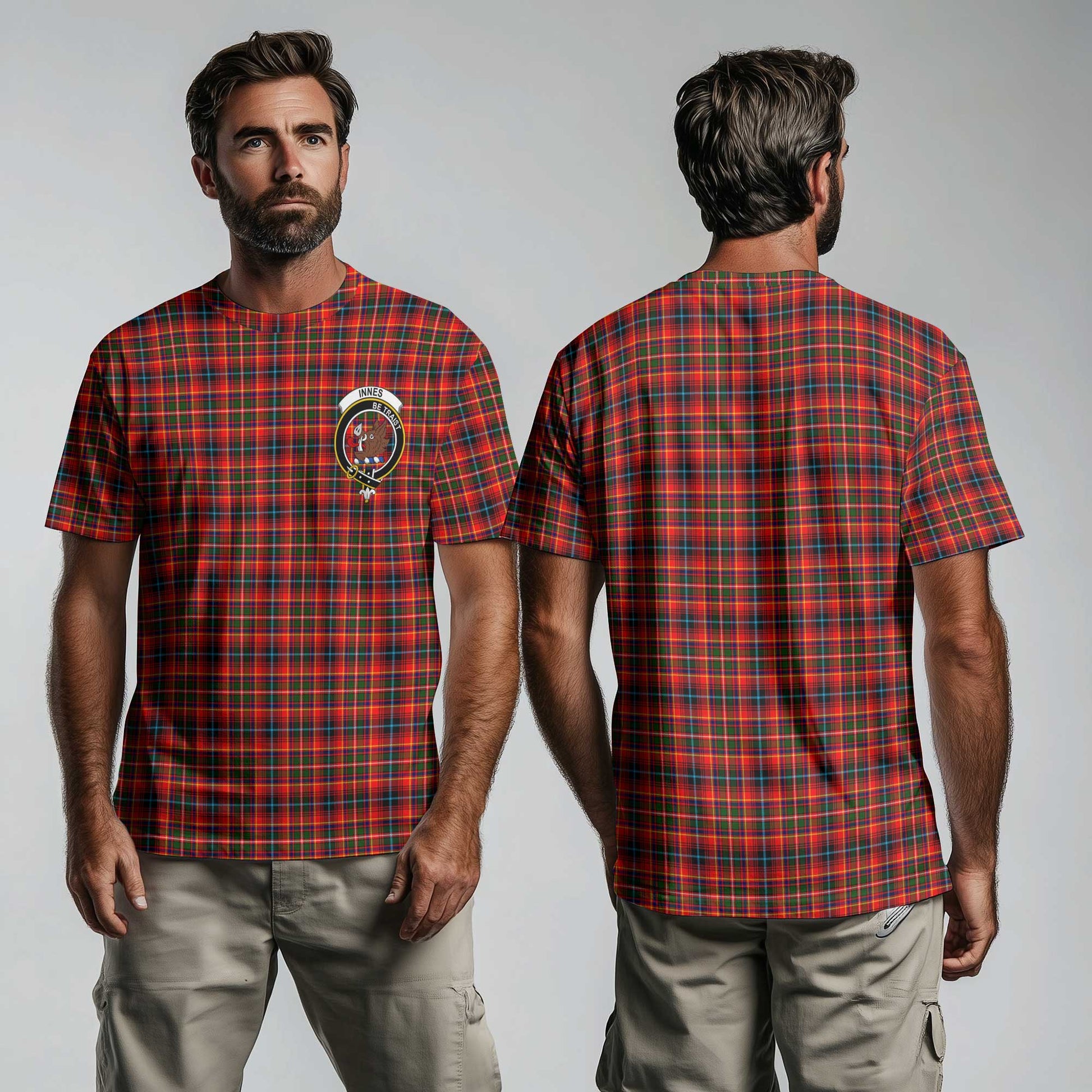 Clan Innes Tartan Men T Shirt Crest And Plaid Basic Style