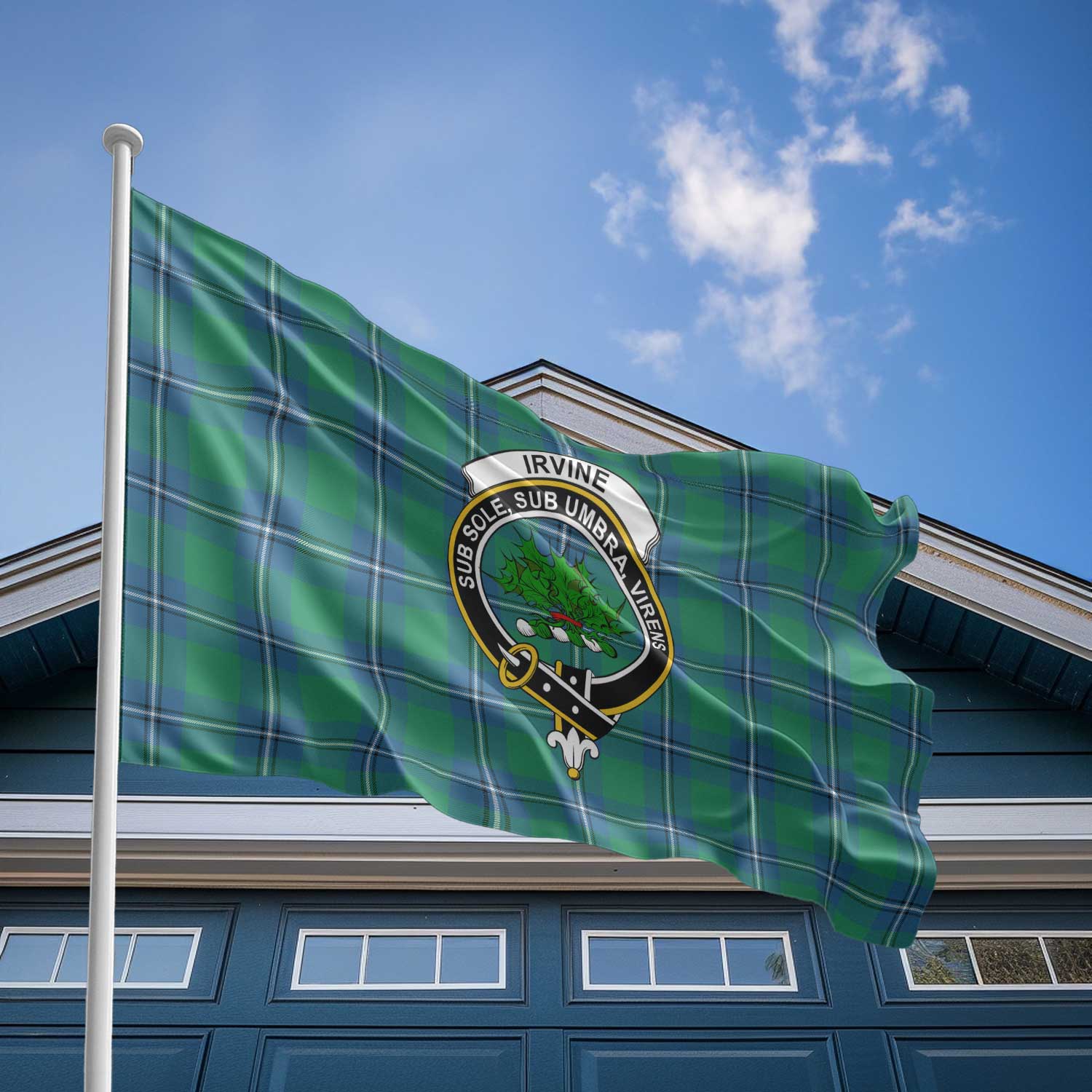 Clan Irvine Tartan Flag 1 Crest And Plaid Basic Style Tartan House Flag Crest And Plaid Basic Style