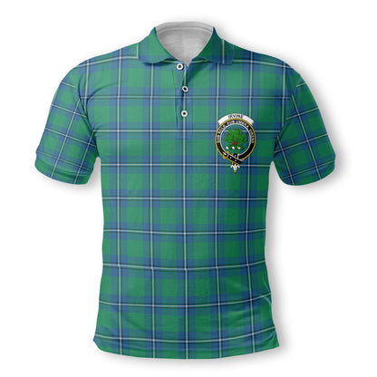 Clan Irvine Tartan Golf Men Polo Shirt Crest And Plaid Basic Style