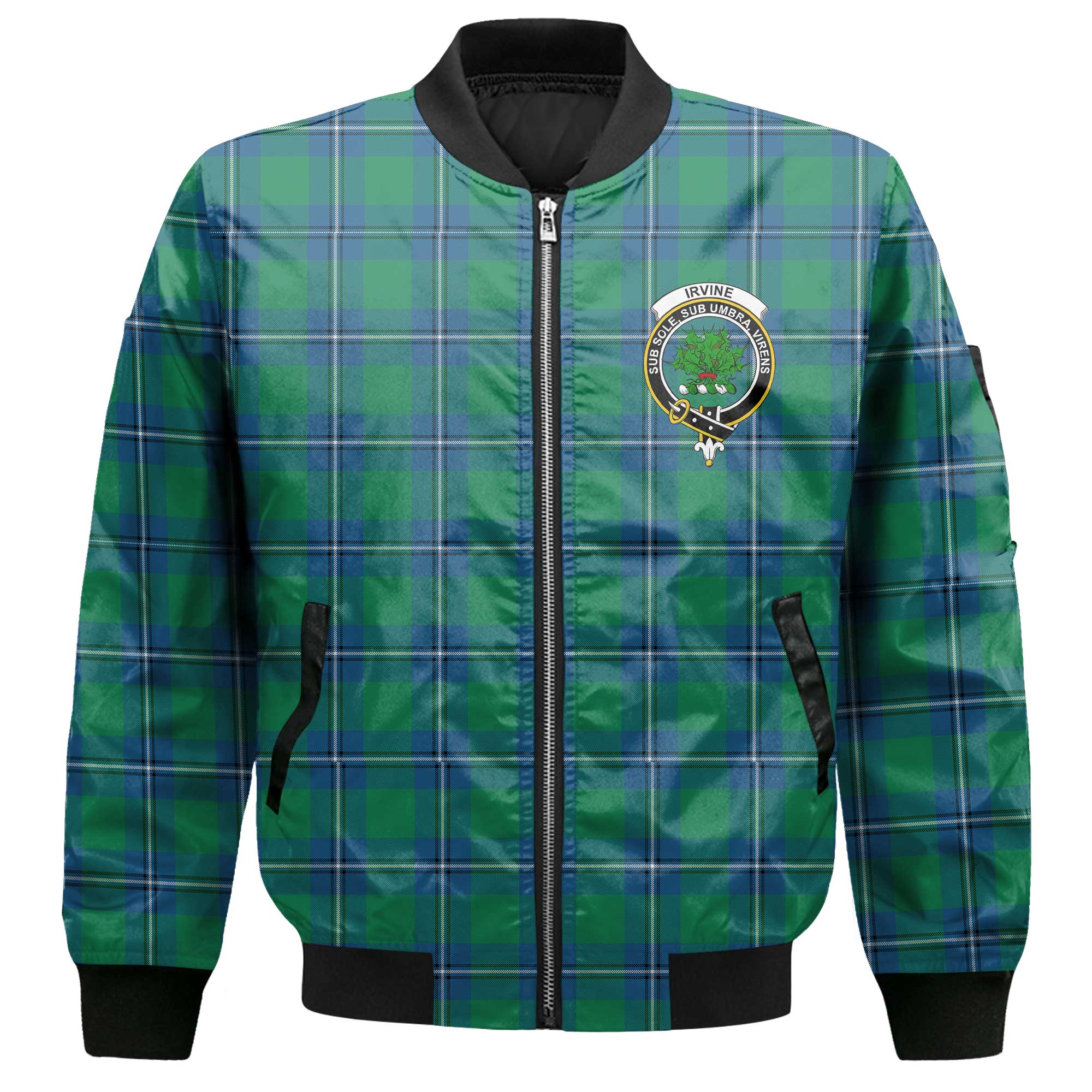 Clan Irvine Tartan Men Bomber Jacket Crest And Plaid Basic Style