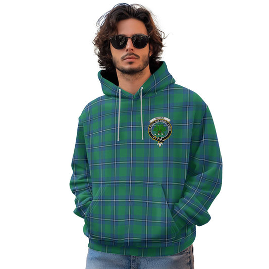 Clan Irvine Tartan Men Hoodie Crest And Plaid Basic Style