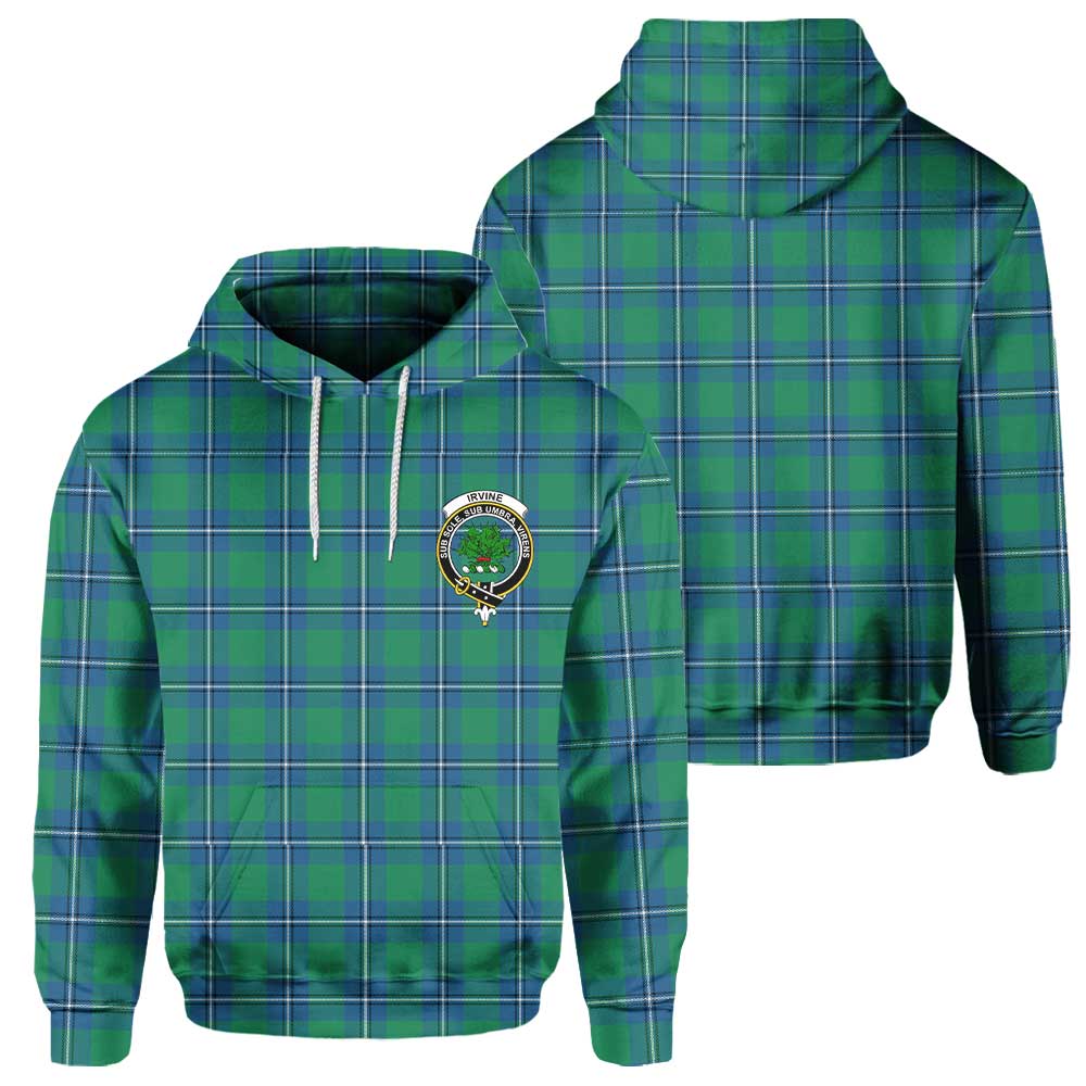 Clan Irvine Tartan Men Hoodie Crest And Plaid Basic Style