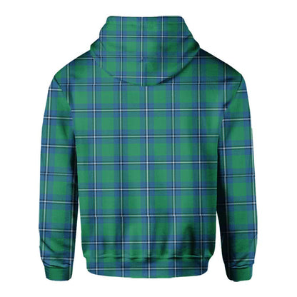 Clan Irvine Tartan Men Hoodie Crest And Plaid Basic Style