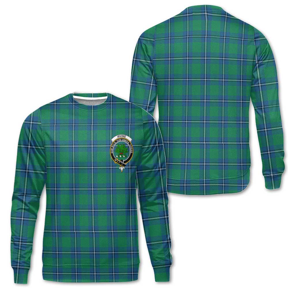 Clan Irvine Tartan Men Sweatshirt Crest And Plaid Basic Style