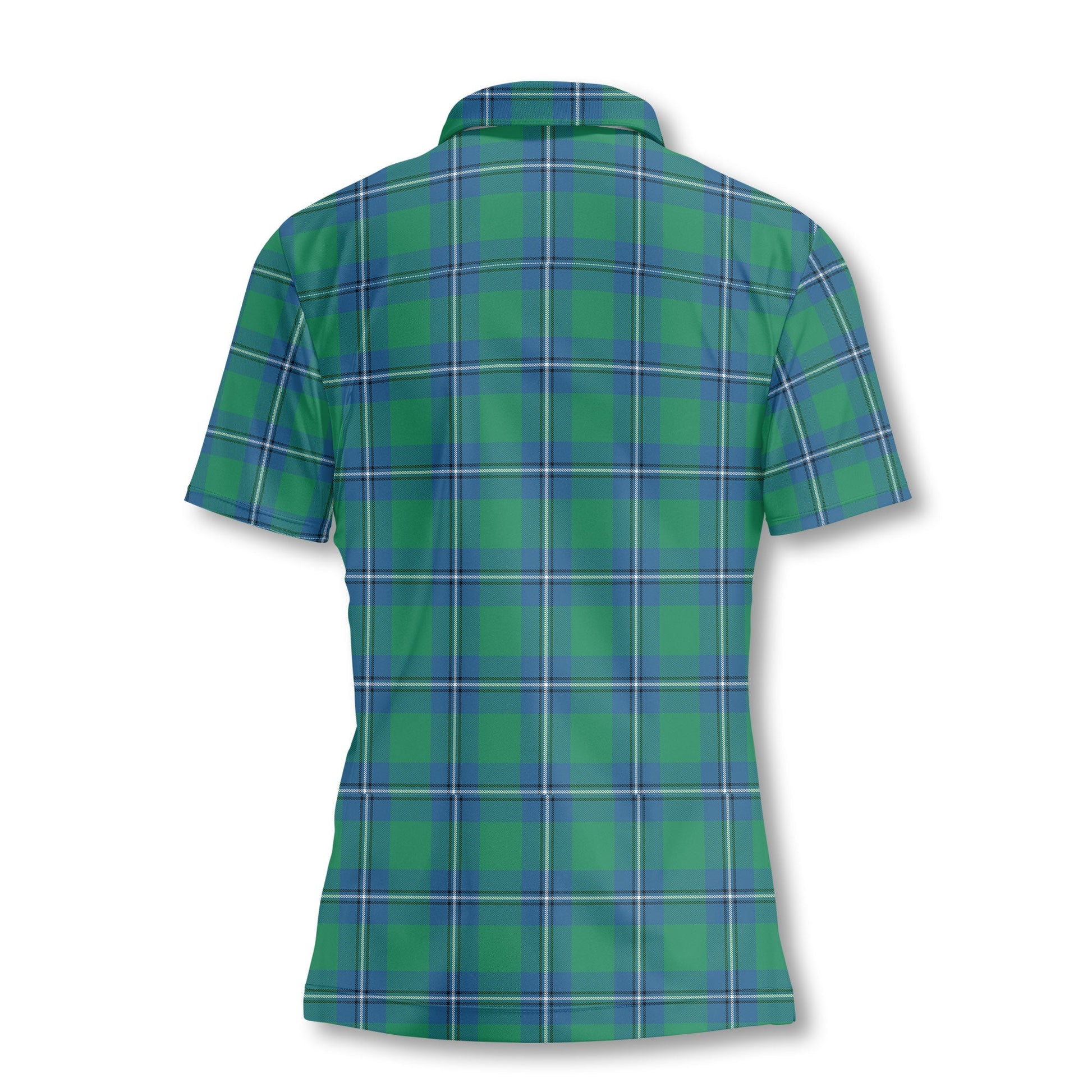 Clan Irvine Tartan Women Polo Shirt Crest And Plaid Basic Style