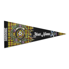 Clan Jardine Tartan Felt Pennant Crest And Plaid Basic Style