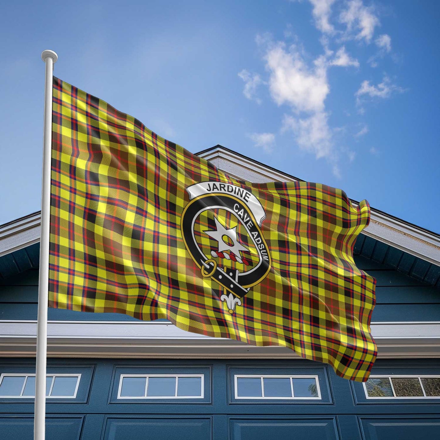 Clan Jardine Tartan Flag Crest And Plaid Basic Style