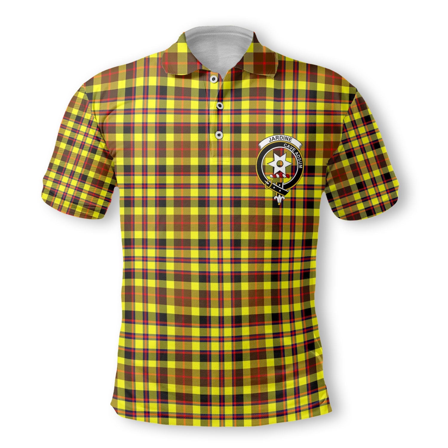 Clan Jardine Tartan Golf Men Polo Shirt Crest And Plaid Basic Style