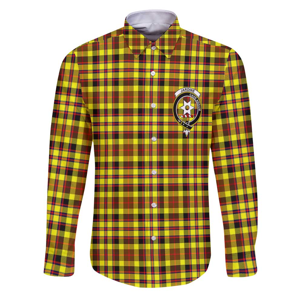 Clan Jardine Tartan Long Sleeve Button Shirt Crest And Plaid Basic Style