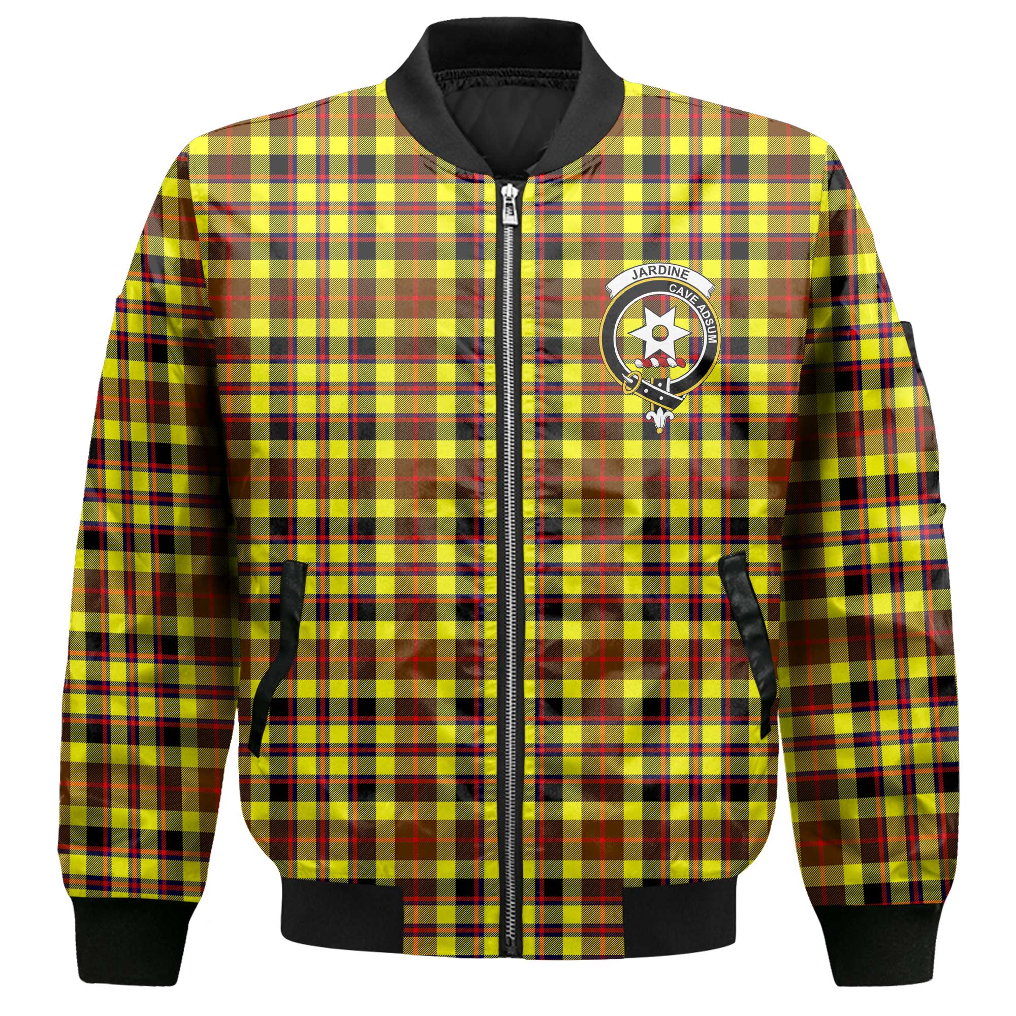 Clan Jardine Tartan Men Bomber Jacket Crest And Plaid Basic Style