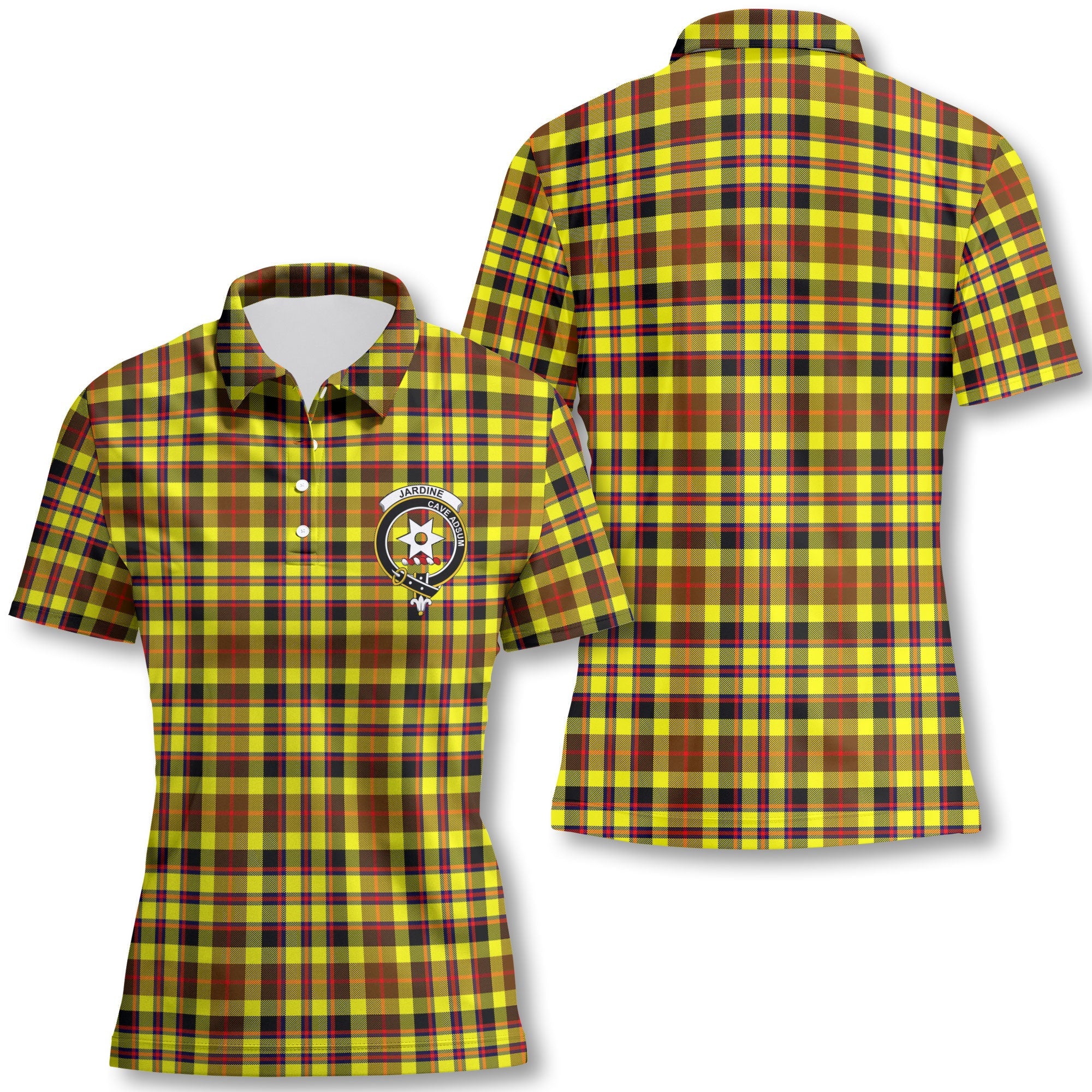 Clan Jardine Tartan Women Polo Shirt Crest And Plaid Basic Style