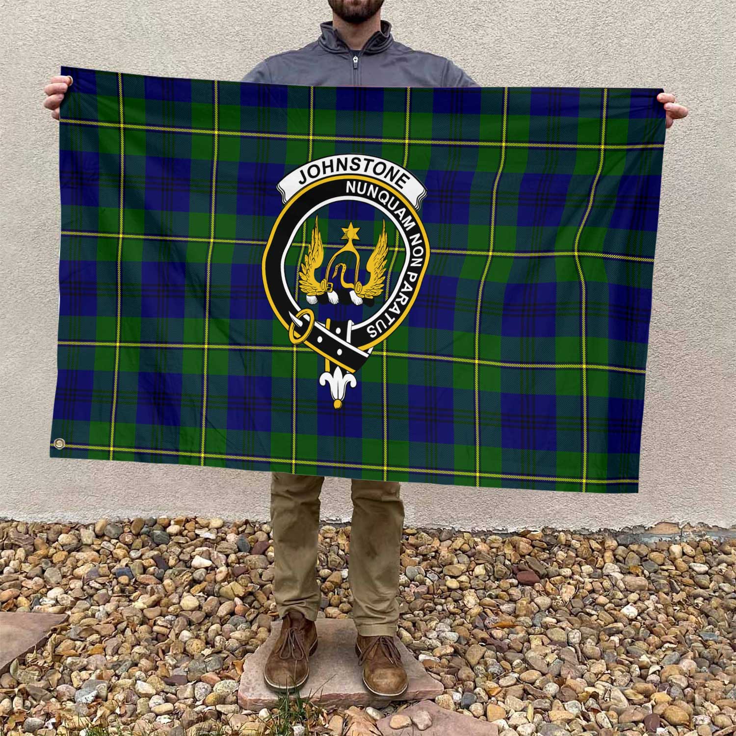 Clan Johnstone Tartan Flag 1 Crest And Plaid Basic Style Tartan House Flag Crest And Plaid Basic Style