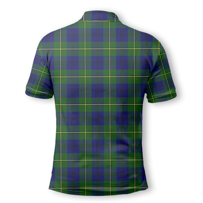 Clan Johnstone Tartan Golf Men Polo Shirt Crest And Plaid Basic Style