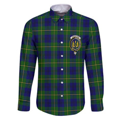 Clan Johnstone Tartan Long Sleeve Button Shirt Crest And Plaid Basic Style