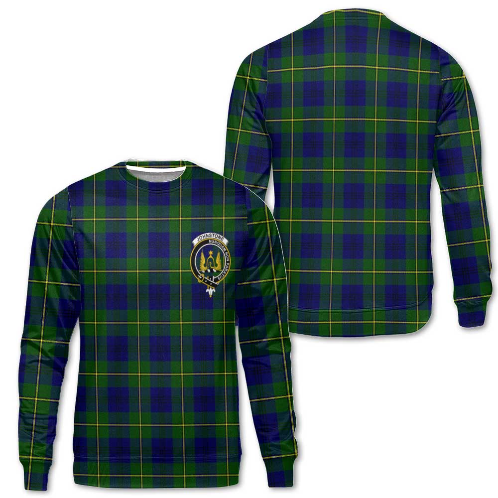 Clan Johnstone Tartan Men Sweatshirt Crest And Plaid Basic Style