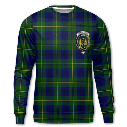 Clan Johnstone Tartan Men Sweatshirt Crest And Plaid Basic Style