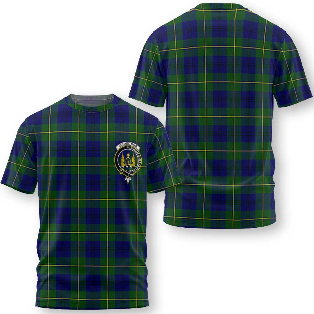 Clan Johnstone Tartan Men T Shirt Crest And Plaid Basic Style