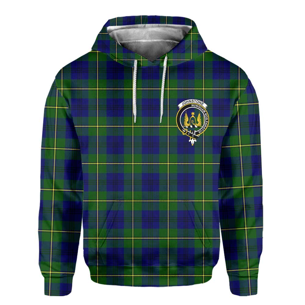 Clan Johnstone Tartan Women Hoodie Crest And Plaid Basic Style