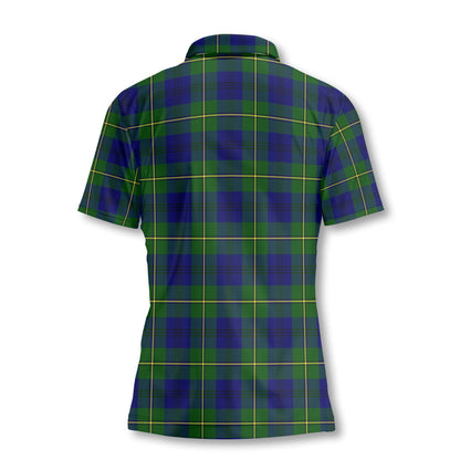 Clan Johnstone Tartan Women Polo Shirt Crest And Plaid Basic Style