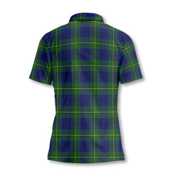 Clan Johnstone Tartan Women Polo Shirt Crest And Plaid Basic Style