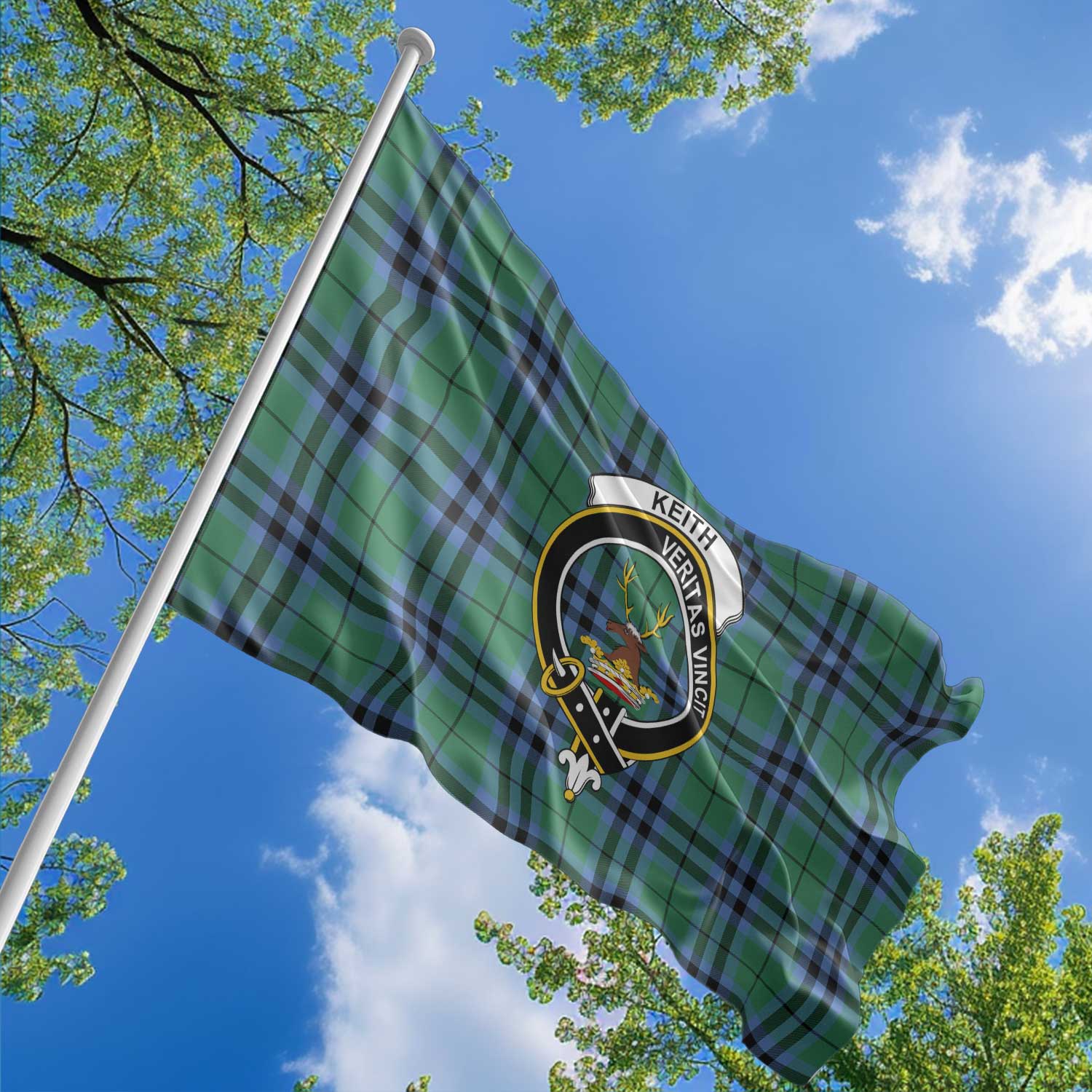 Clan Keith Tartan Flag Crest And Plaid Basic Style