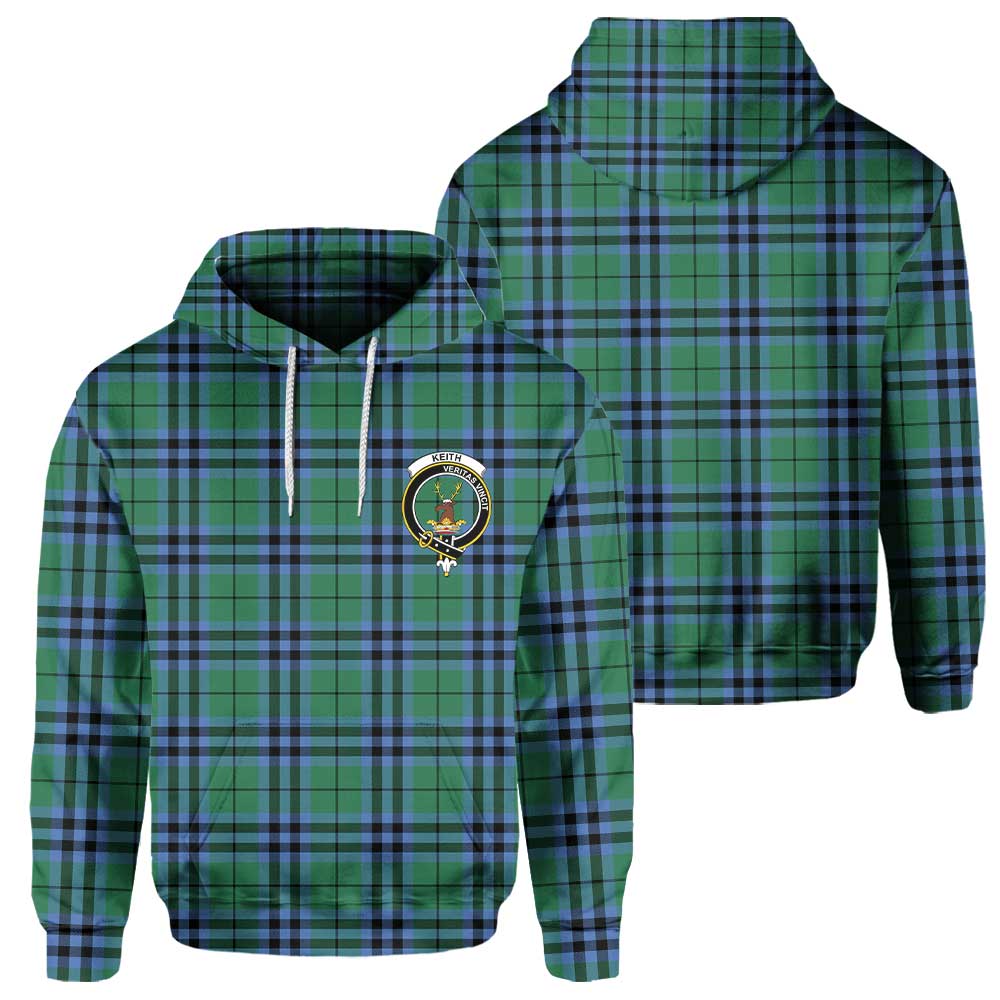 Clan Keith Tartan Men Hoodie Crest And Plaid Basic Style