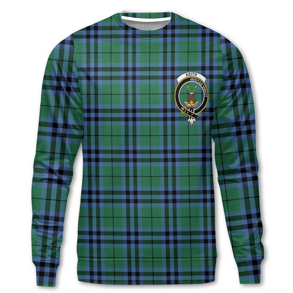 Clan Keith Tartan Men Sweatshirt Crest And Plaid Basic Style