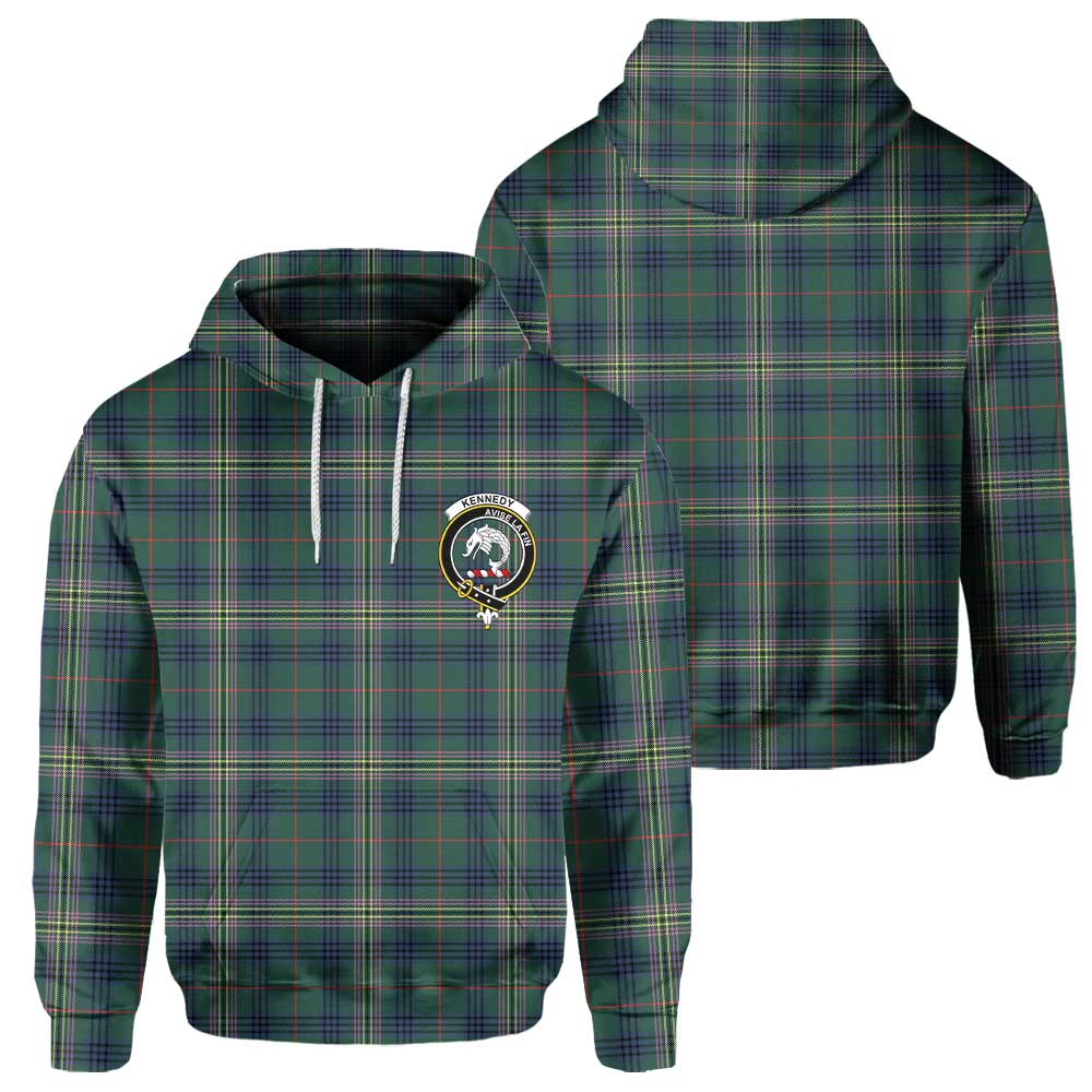 Clan Kennedy Tartan Men Hoodie Crest And Plaid Basic Style