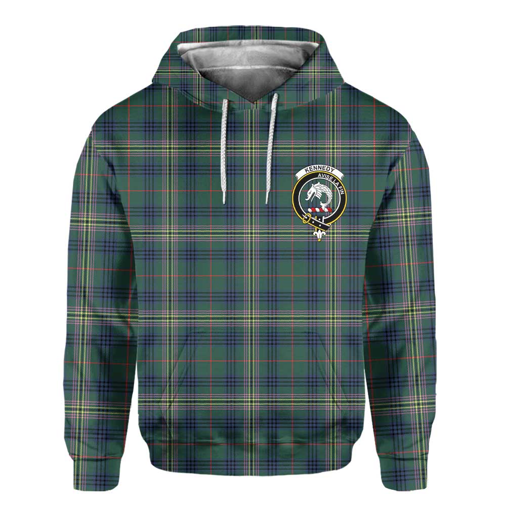 Clan Kennedy Tartan Men Hoodie Crest And Plaid Basic Style