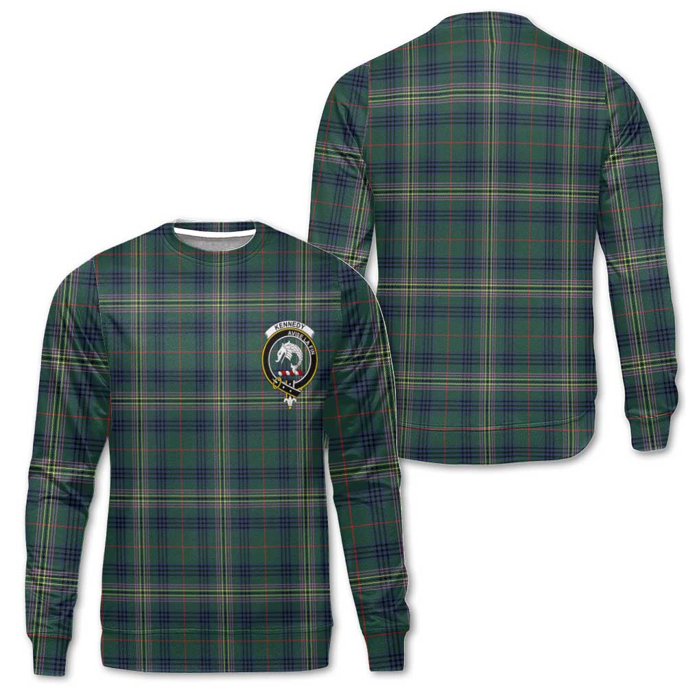 Clan Kennedy Tartan Men Sweatshirt Crest And Plaid Basic Style