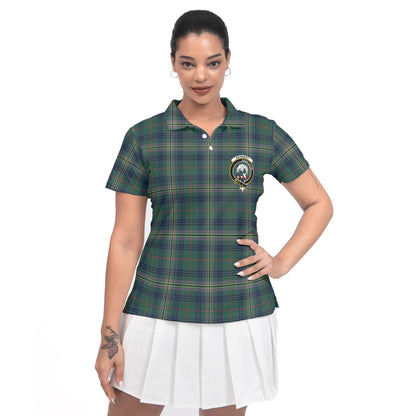 Clan Kennedy Tartan Women Polo Shirt Crest And Plaid Basic Style