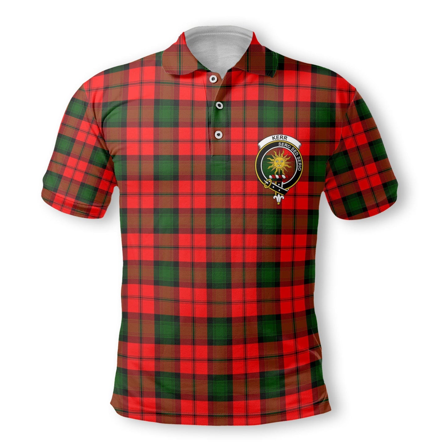 Clan Kerr Tartan Golf Men Polo Shirt Crest And Plaid Basic Style