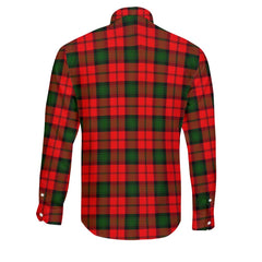 Clan Kerr Tartan Long Sleeve Button Shirt Crest And Plaid Basic Style