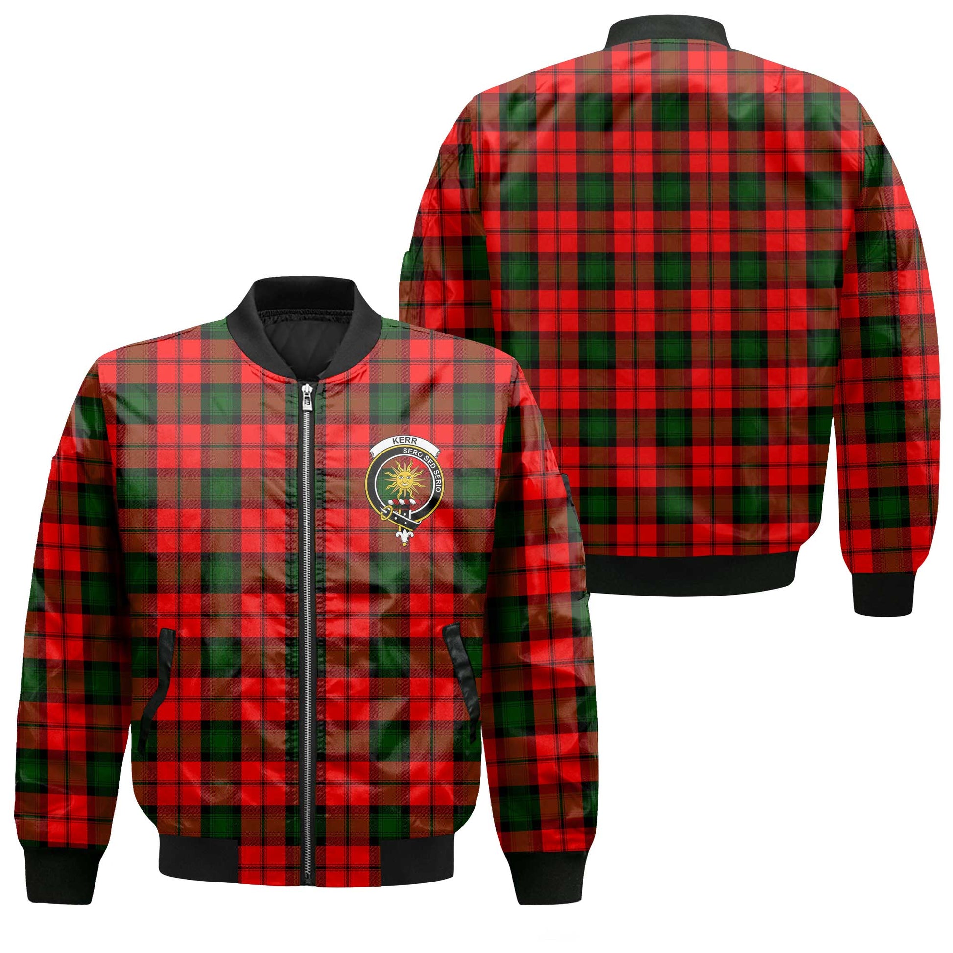 Clan Kerr Tartan Women Bomber Jacket Crest And Plaid Basic Style