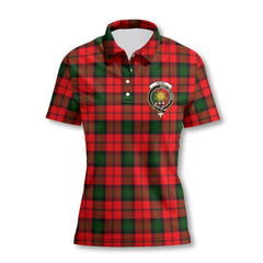 Clan Kerr Tartan Women Polo Shirt Crest And Plaid Basic Style