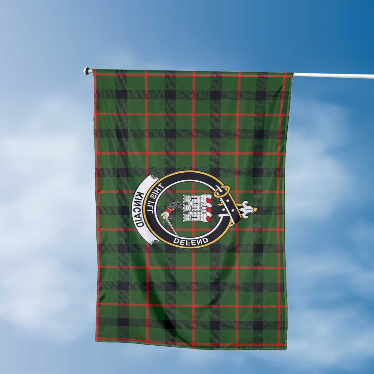 Clan Kincaid Tartan Flag Crest And Plaid Basic Style